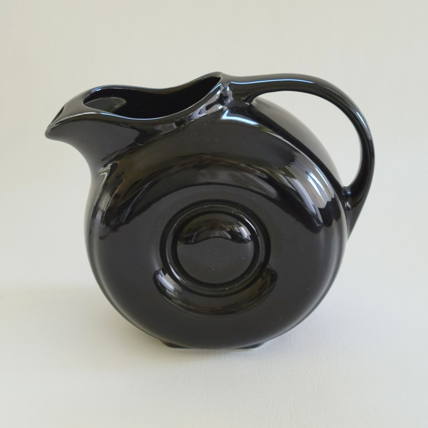 Black Art Deco Ceramic Water Pitcher