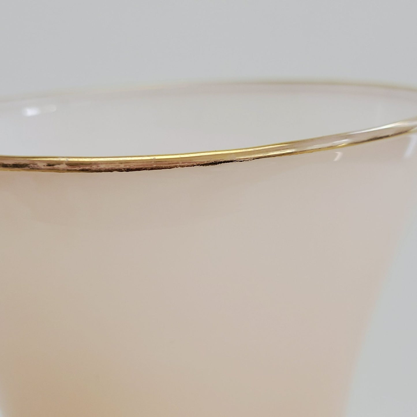 Vintage Pink Floral 10" Glass Vase, Muted Pink & Blue Flowers with Yellow Butterfly