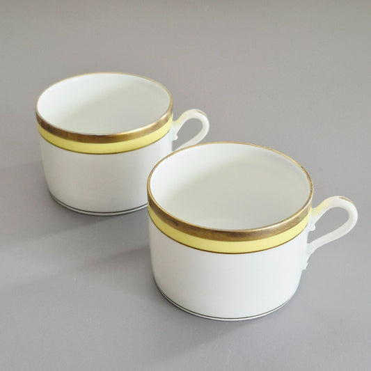 Richard Ginori "Palermo Yellow" Flat Cup Set of 2, Italy c.1960-70s