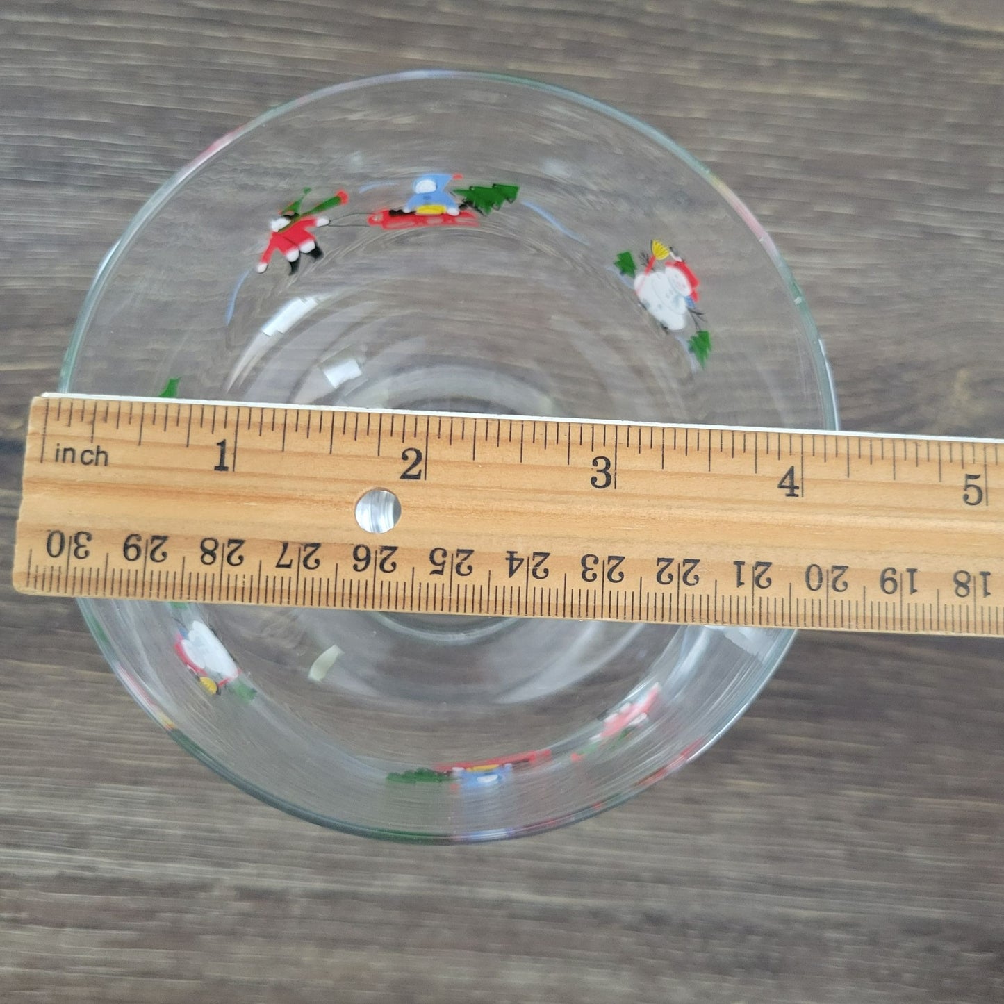 Pfaltzgraff Snow Village Footed Glass Dessert Berry Bowl, c.1990s