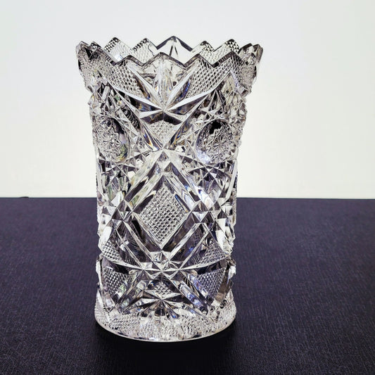 Cambridge EAPG 6" Flower Vase, Star & Diamond