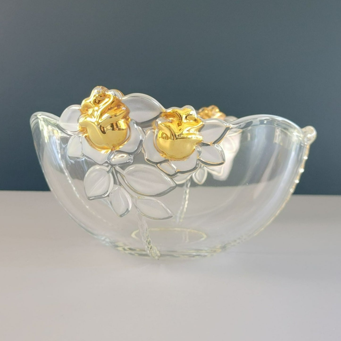 Mikasa Gilded Rose Crystal Bowl, c.1992-98