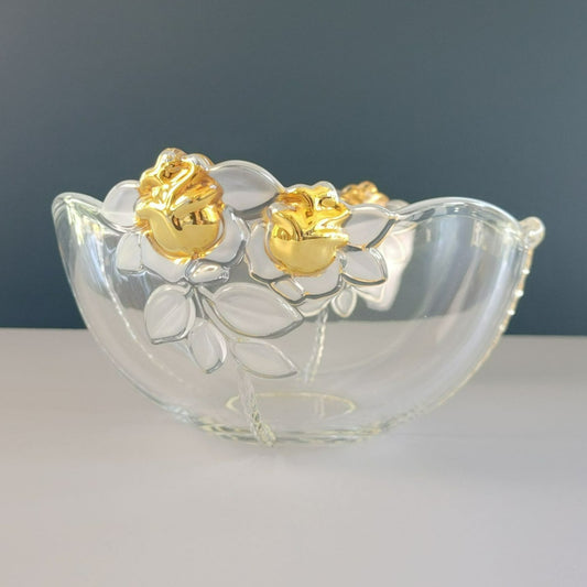 Mikasa Gilded Rose Crystal Bowl, c.1992-98