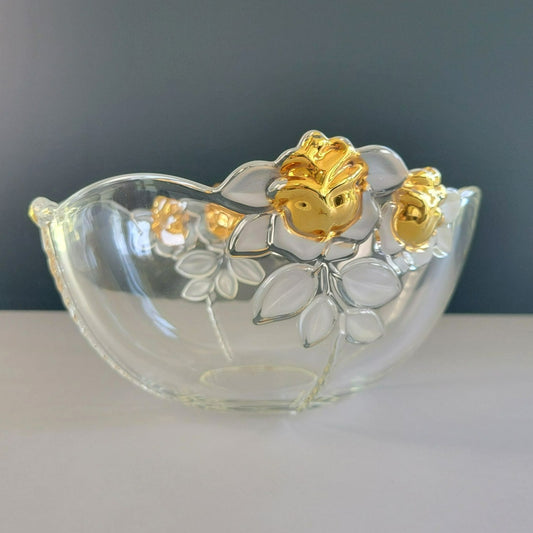 Mikasa Gilded Rose Crystal Bowl, c.1992-98