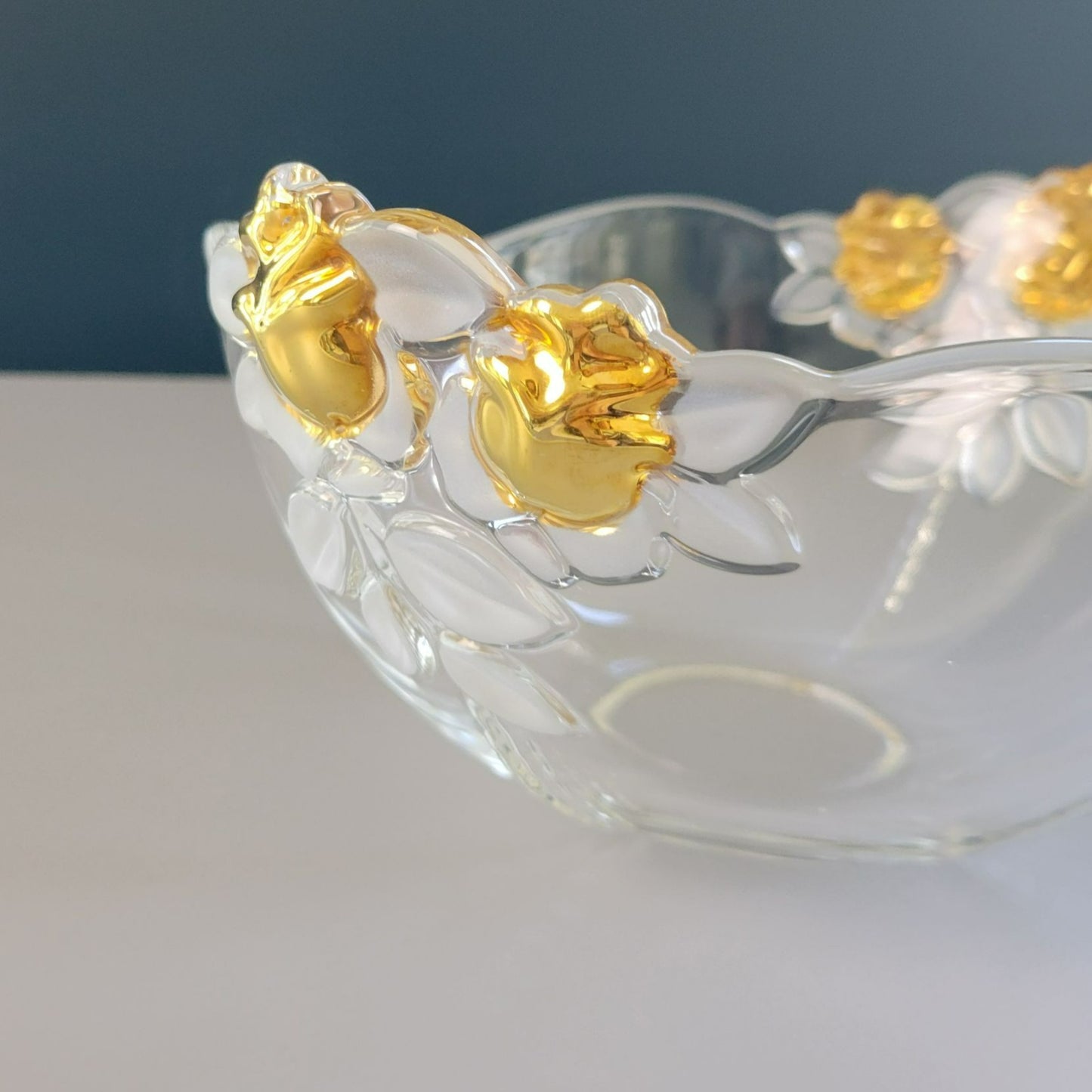 Mikasa Gilded Rose Crystal Bowl, c.1992-98