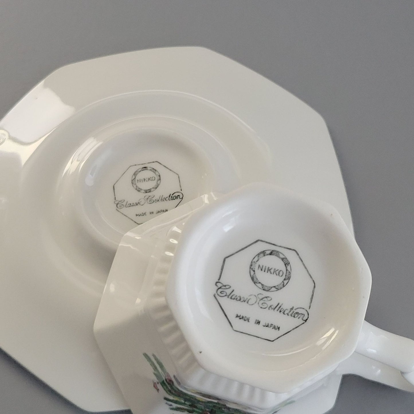 Nikko Christmastime Classic Collection Cup & Saucer, 2 SETS, c.1979-83