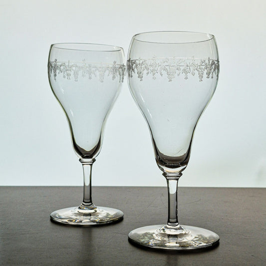 Bryce Brothers Etched Goblet Set, c.1930-50 USA