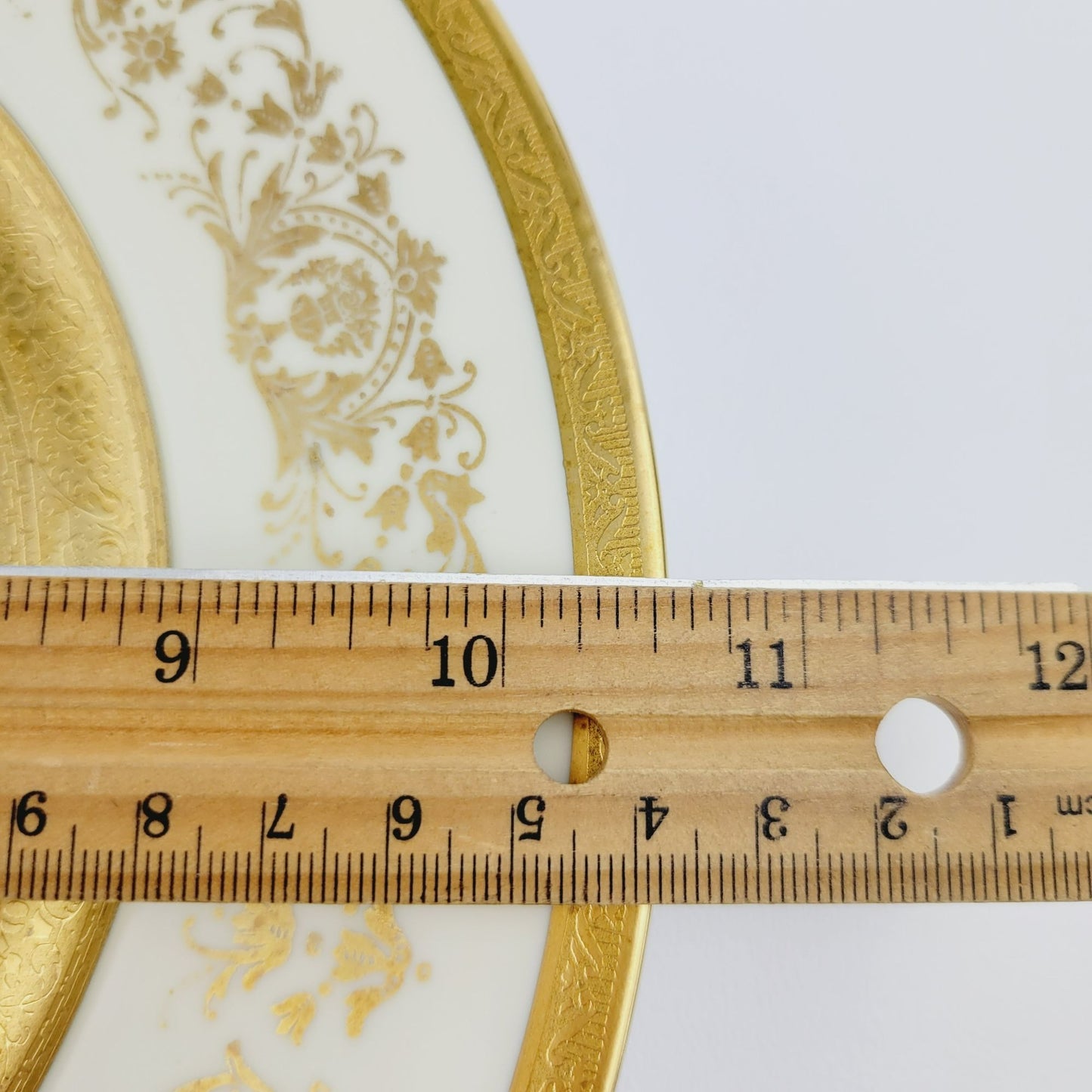 Royal Bayreuth Gold Encrusted Dinner Plate, Made in Germany