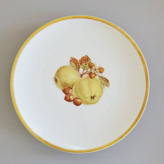 PM Jaeger & Co. Harvest Dinner Plate, Yellow Apple & Nuts, c.1950-60 Bavaria Germany