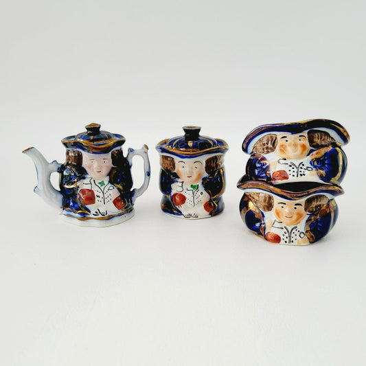 Double Sided Toby Miniature Tea Set, by Old Castle Made in England