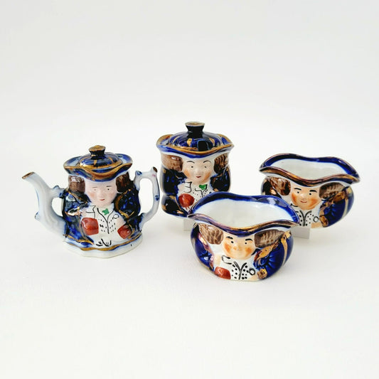 Double Sided Toby Miniature Tea Set, by Old Castle Made in England