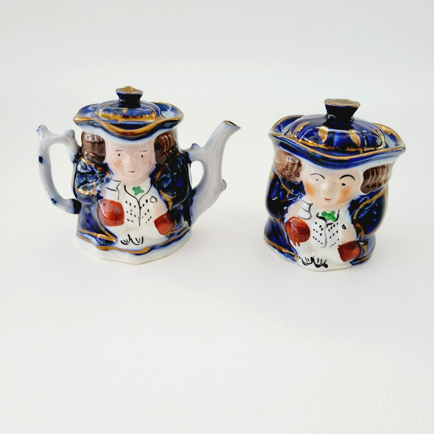 Double Sided Toby Miniature Tea Set, by Old Castle Made in England