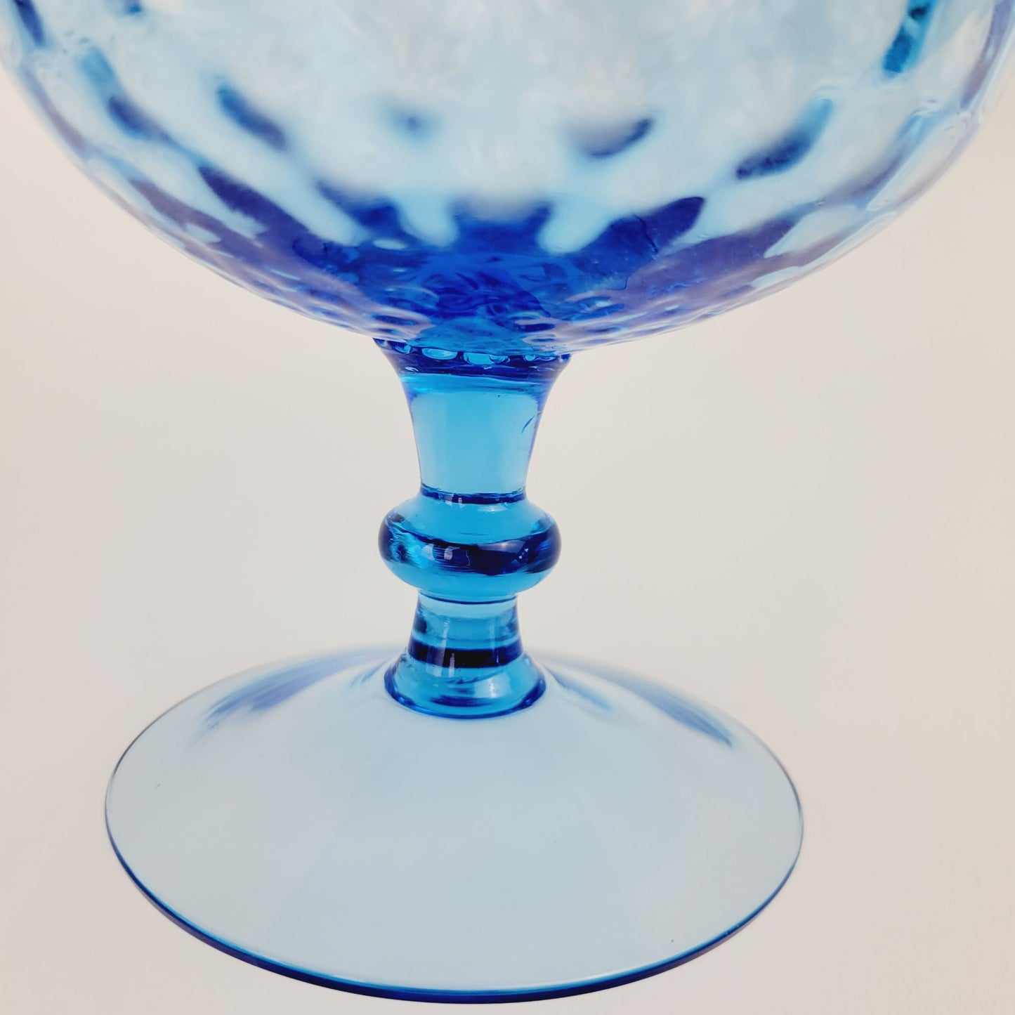 Vintage Empoli Blue Glass Flared & Dimpled Art Vase