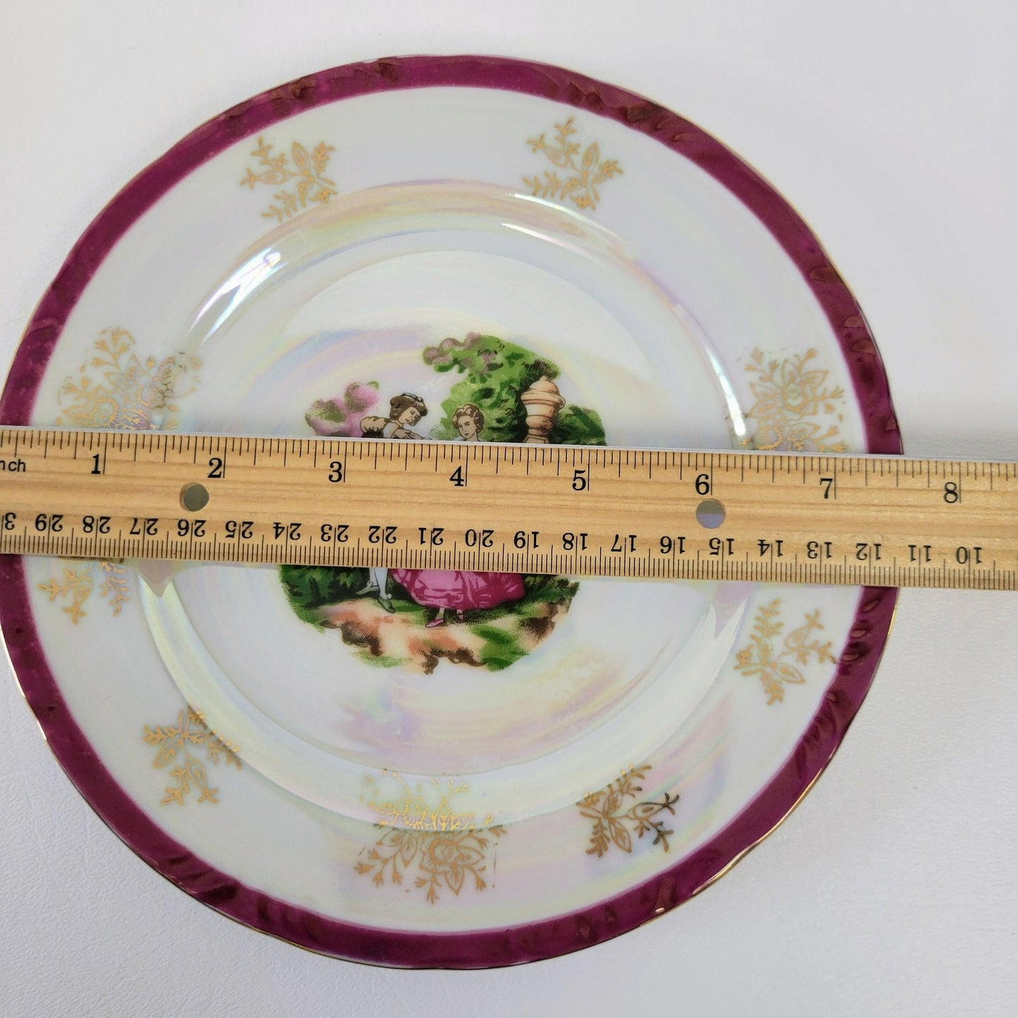 Courting Couple Lusterware Salad Plate, Made in Japan