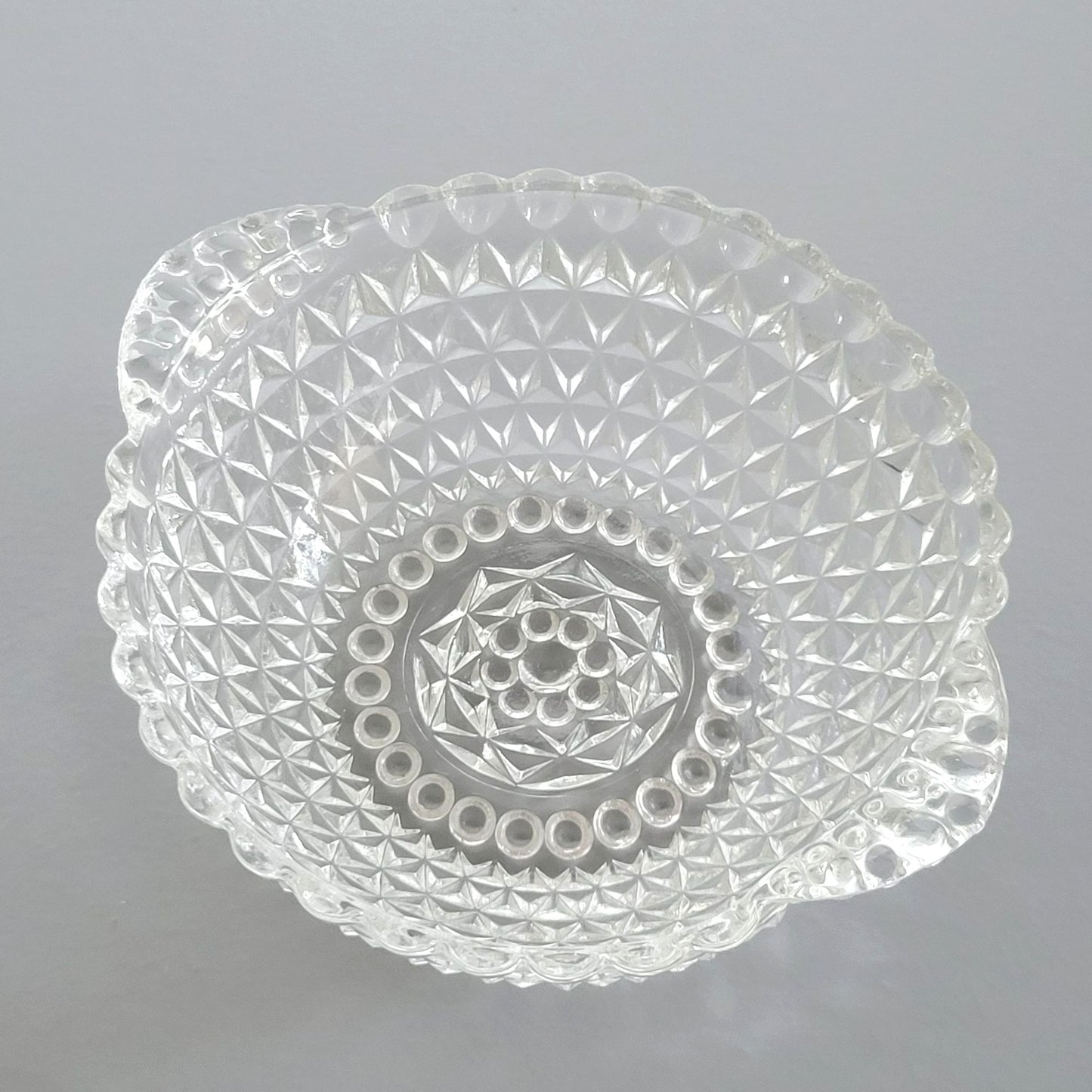 Vintage Textured Clear Dessert Berry Bowl, SET of 2, USA Made