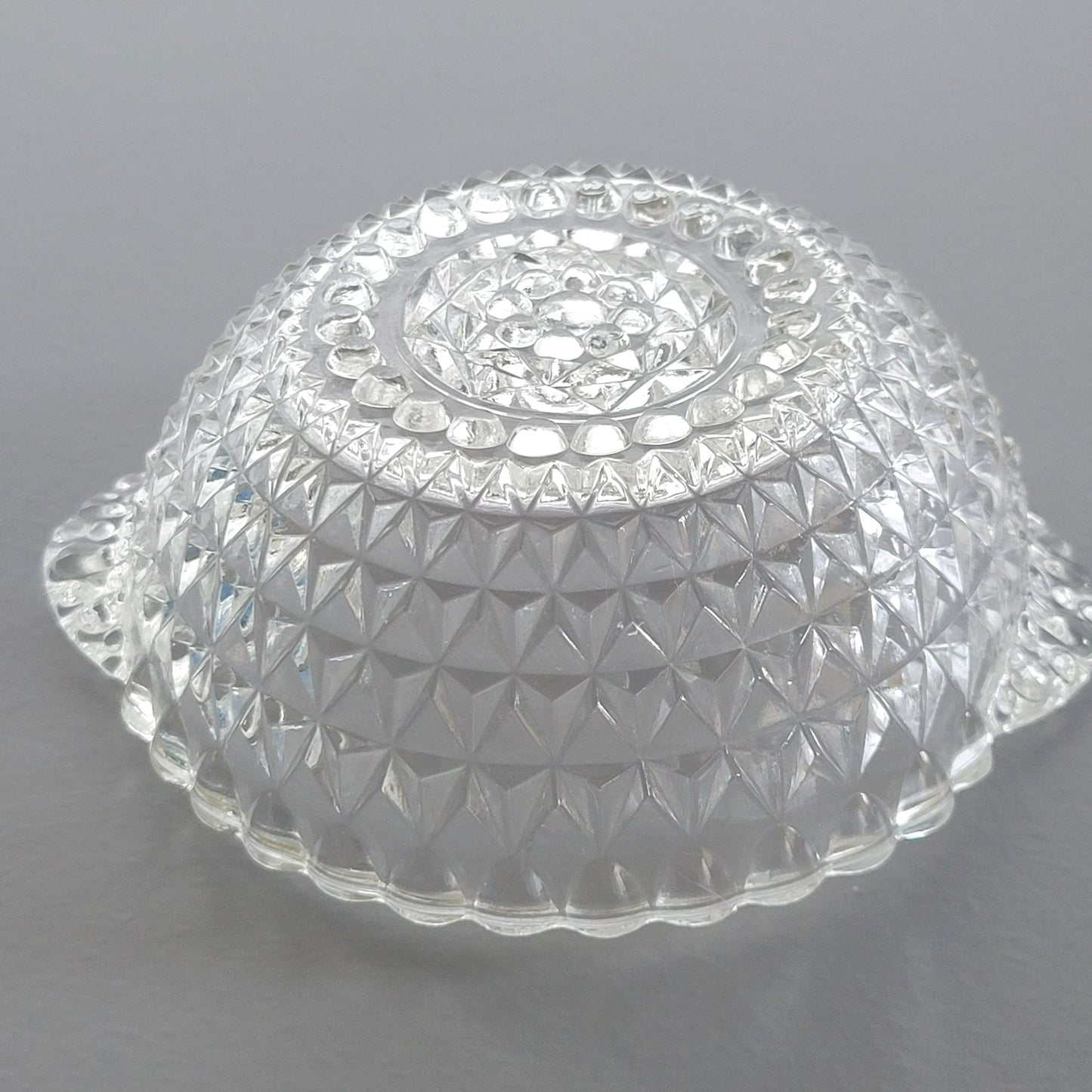 Vintage Textured Clear Dessert Berry Bowl, SET of 2, USA Made