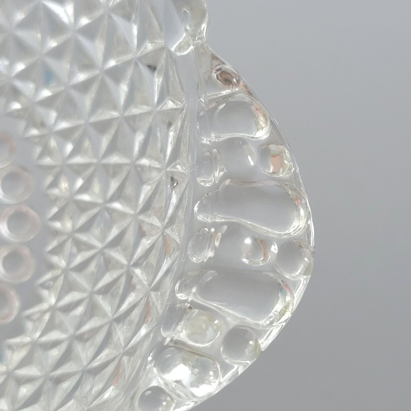 Vintage Textured Clear Dessert Berry Bowl, SET of 2, USA Made