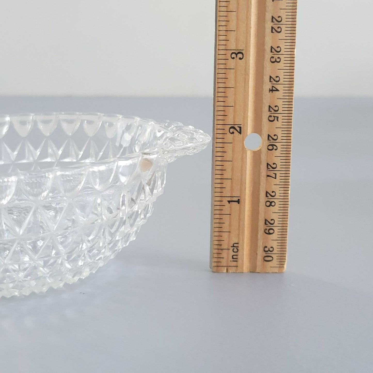 Vintage Textured Clear Dessert Berry Bowl, SET of 2, USA Made