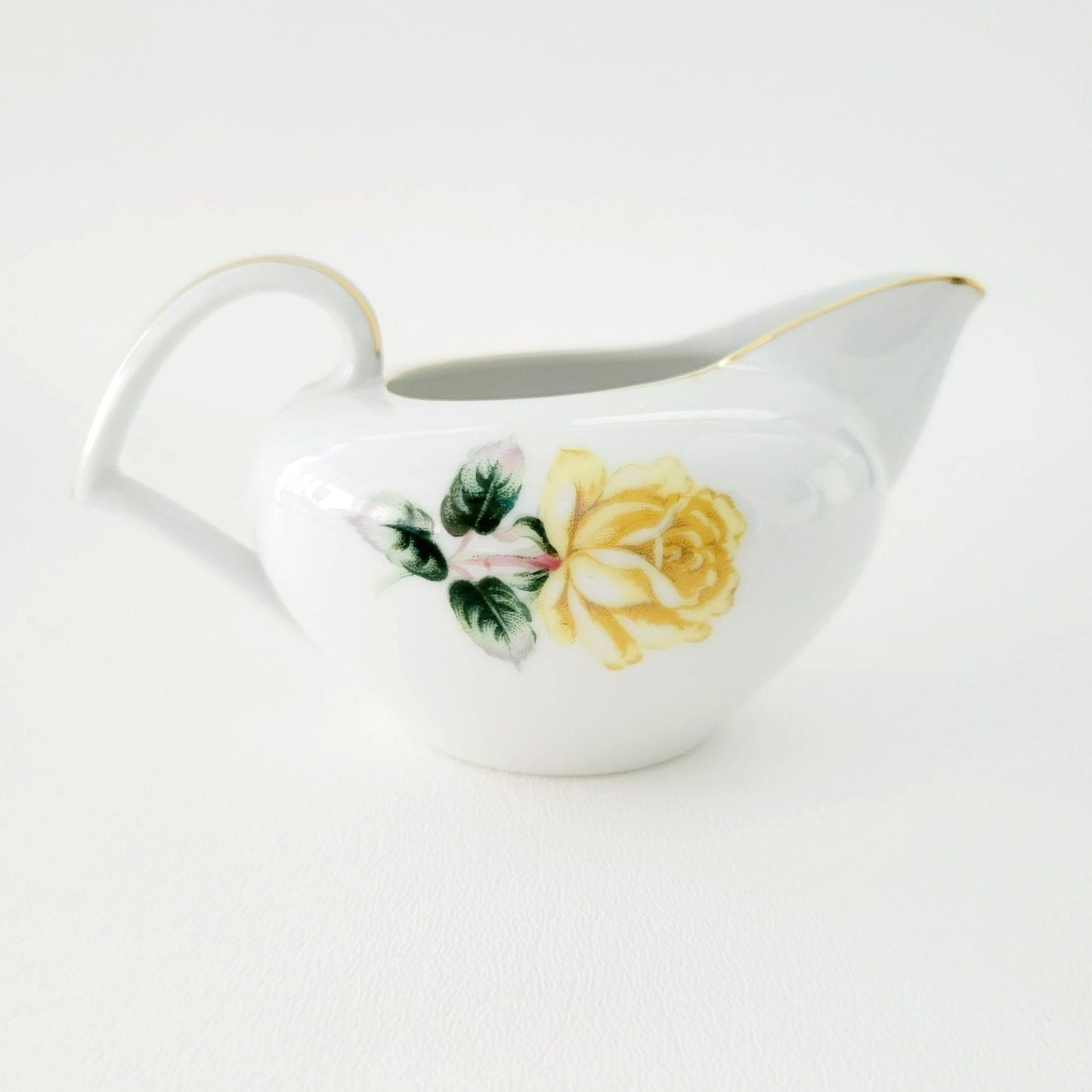 Vintage Japanese Yellow & Peach Rose Creamer & Lidded Sugar Bowl, Trio Pattern by Narumi Kent