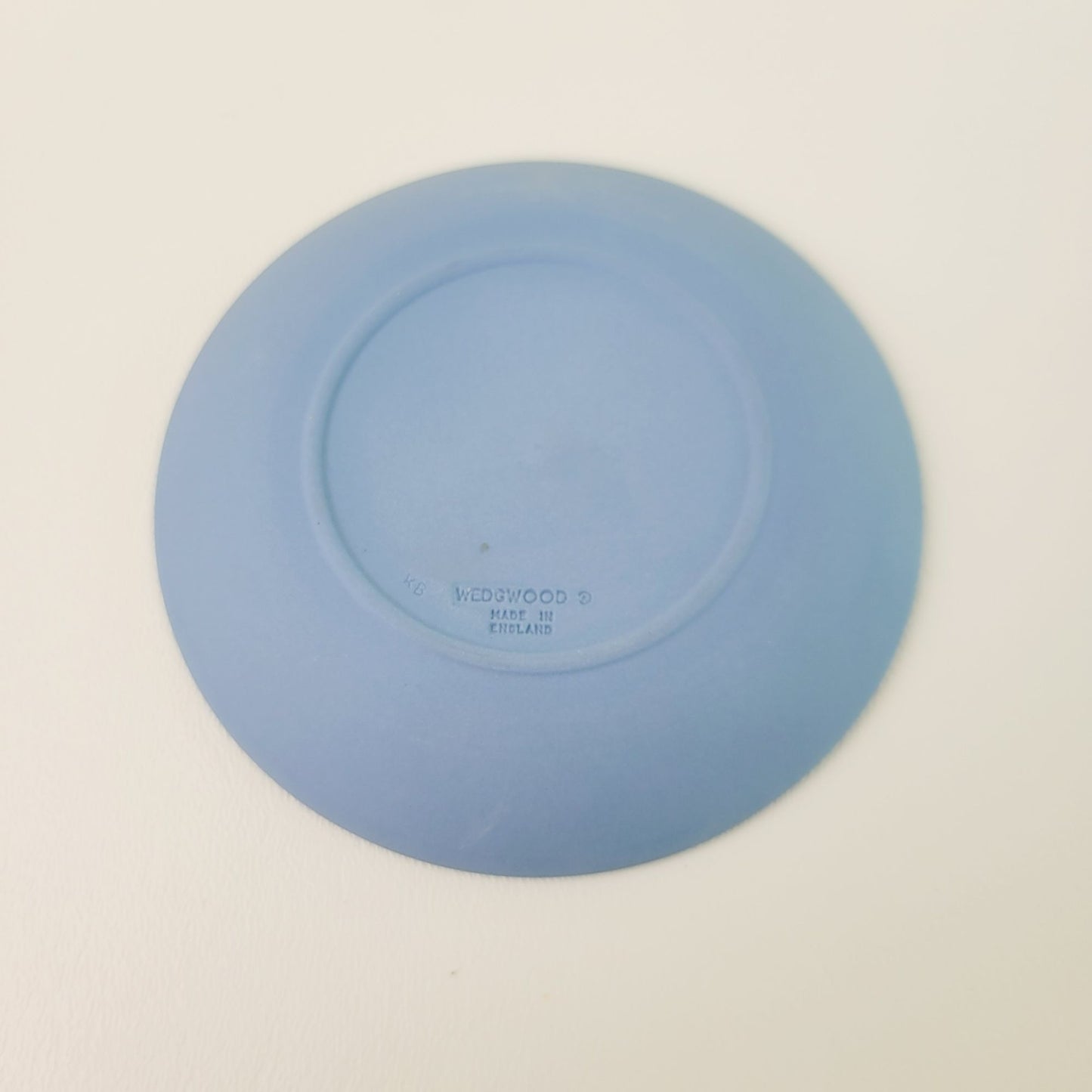 Wedgwood Blue Jasperware Royal Birth 1984 Miniature Plate, Embossed Diana & Charles
