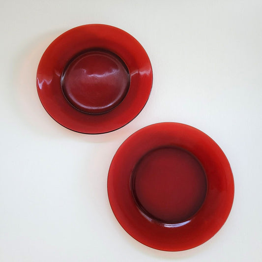 Anchor Hocking Royal Ruby Glass Dinner Plate SET of 2, USA Made