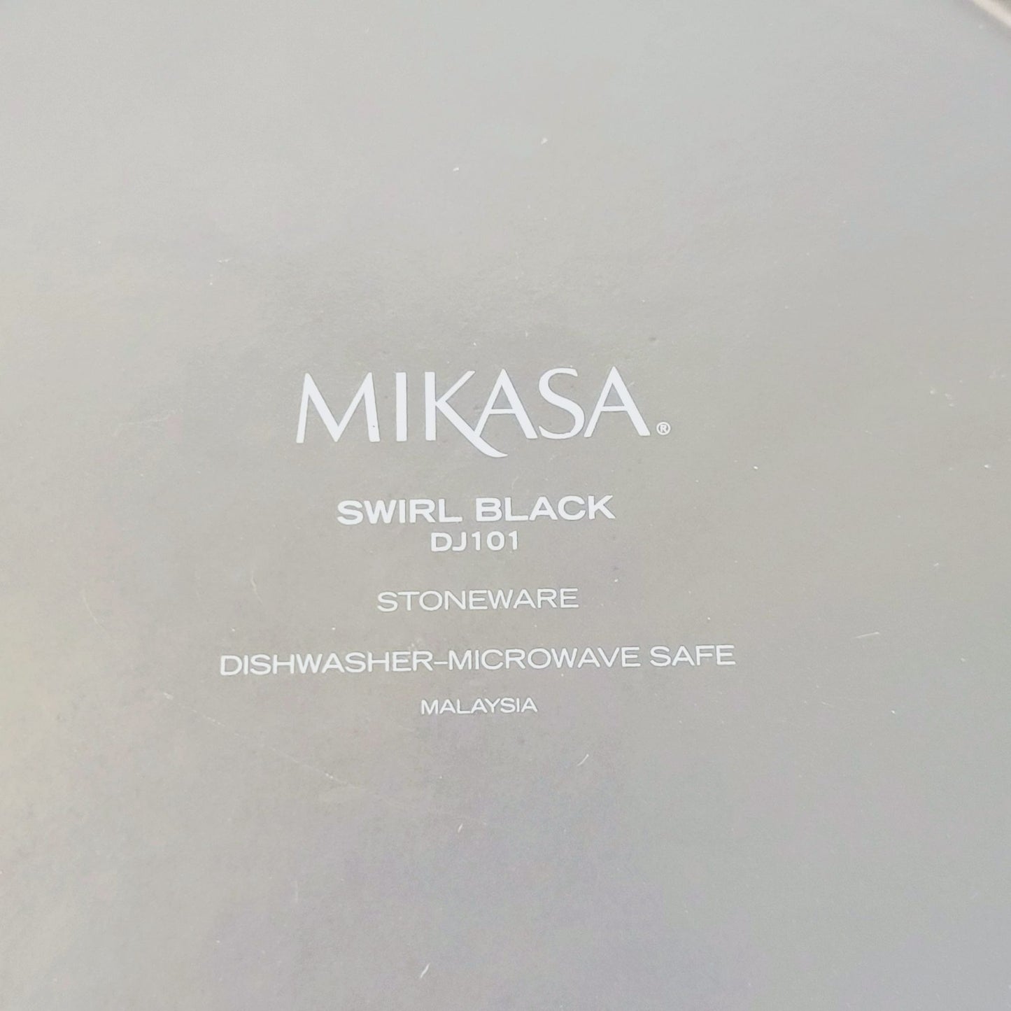 Mikasa Swirl Black Stoneware Dinner Plate
