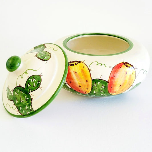 Italian Hand Painted Biscuit Cookie Jar, Santo Stefano Italy