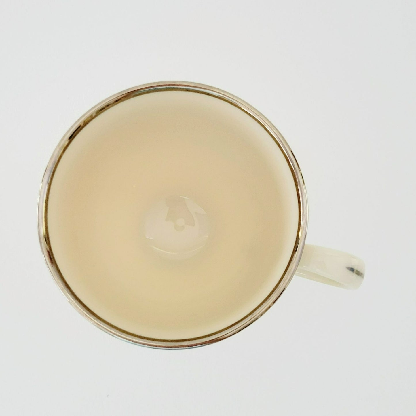 Lenox Montclair Teacup & Saucer, Cream with Platinum Silver Trim, USA Made