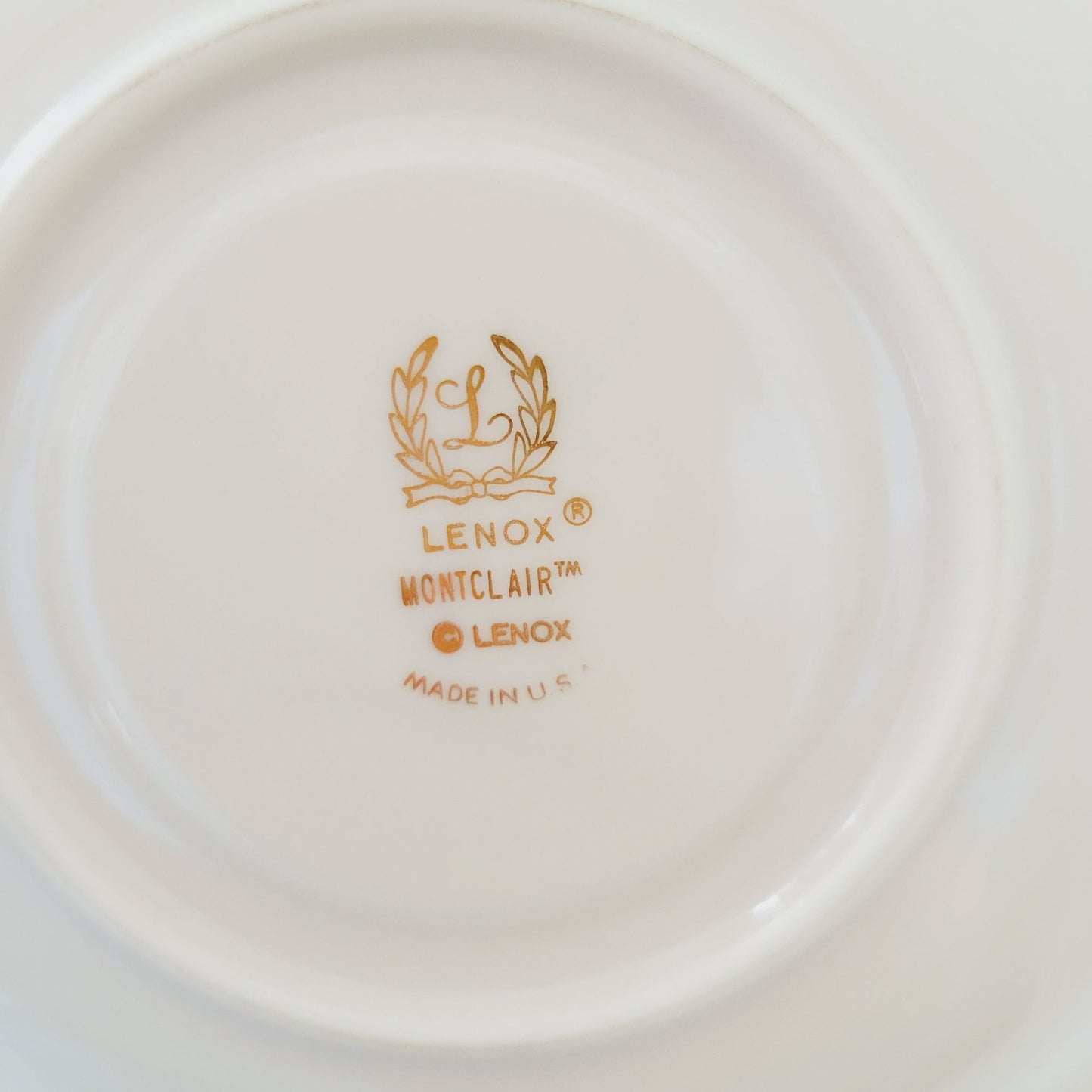 Lenox Montclair Teacup & Saucer, Cream with Platinum Silver Trim, USA Made