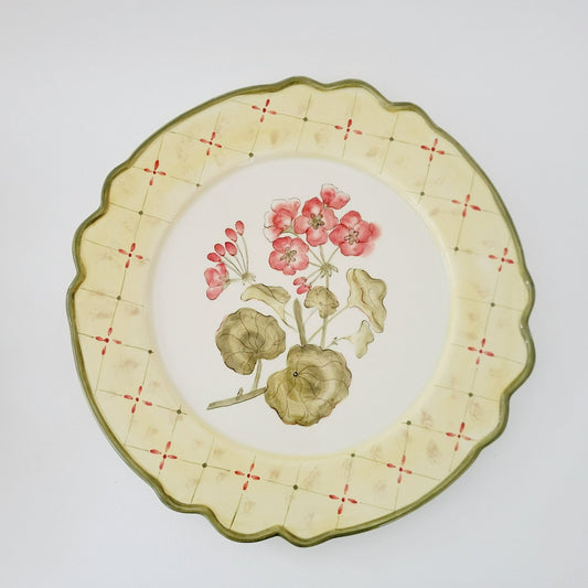 Handpainted  Floral Ceramic 12" Serving Platter