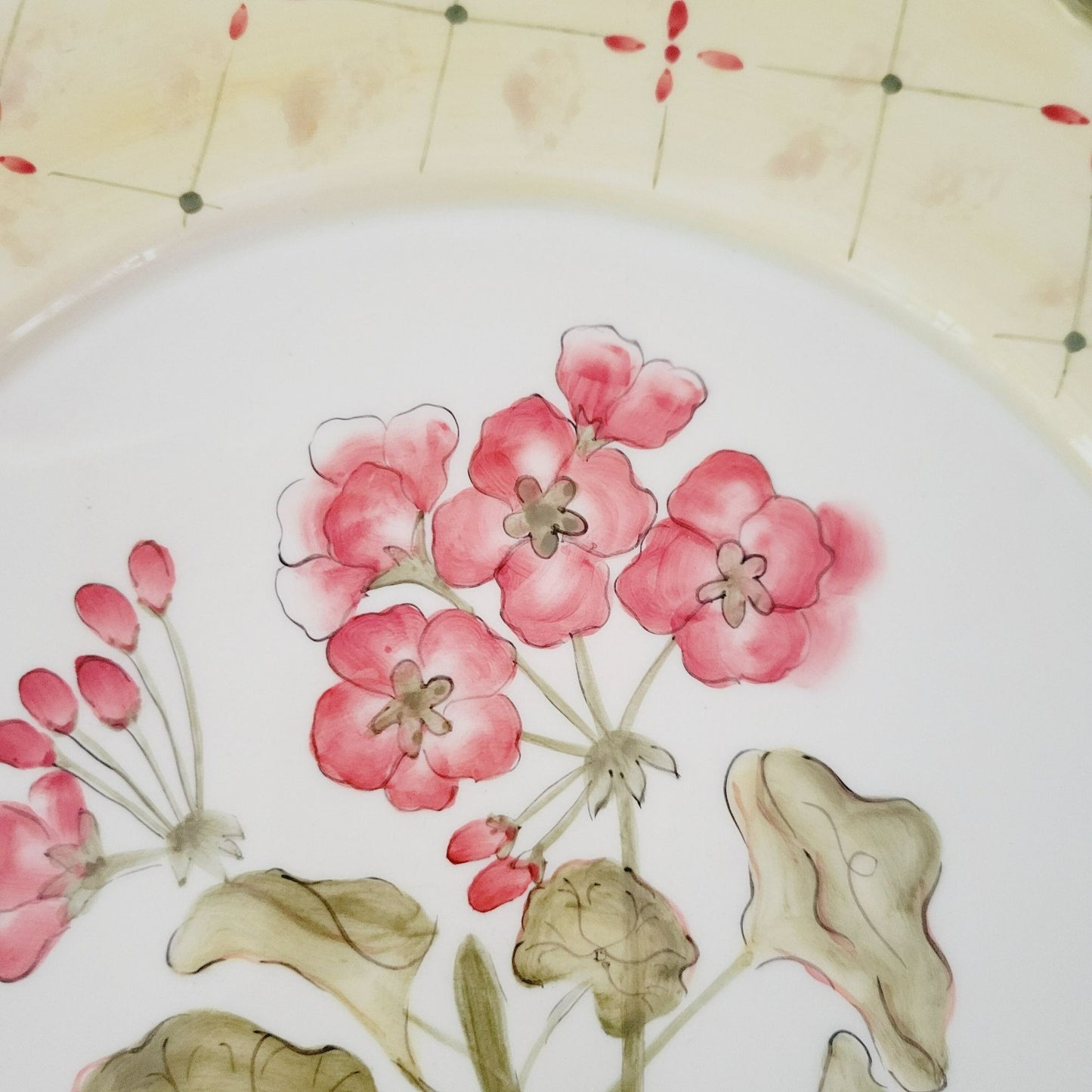 Handpainted  Floral Ceramic 12" Serving Platter