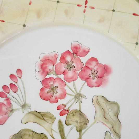 Handpainted  Floral Ceramic 12" Serving Platter