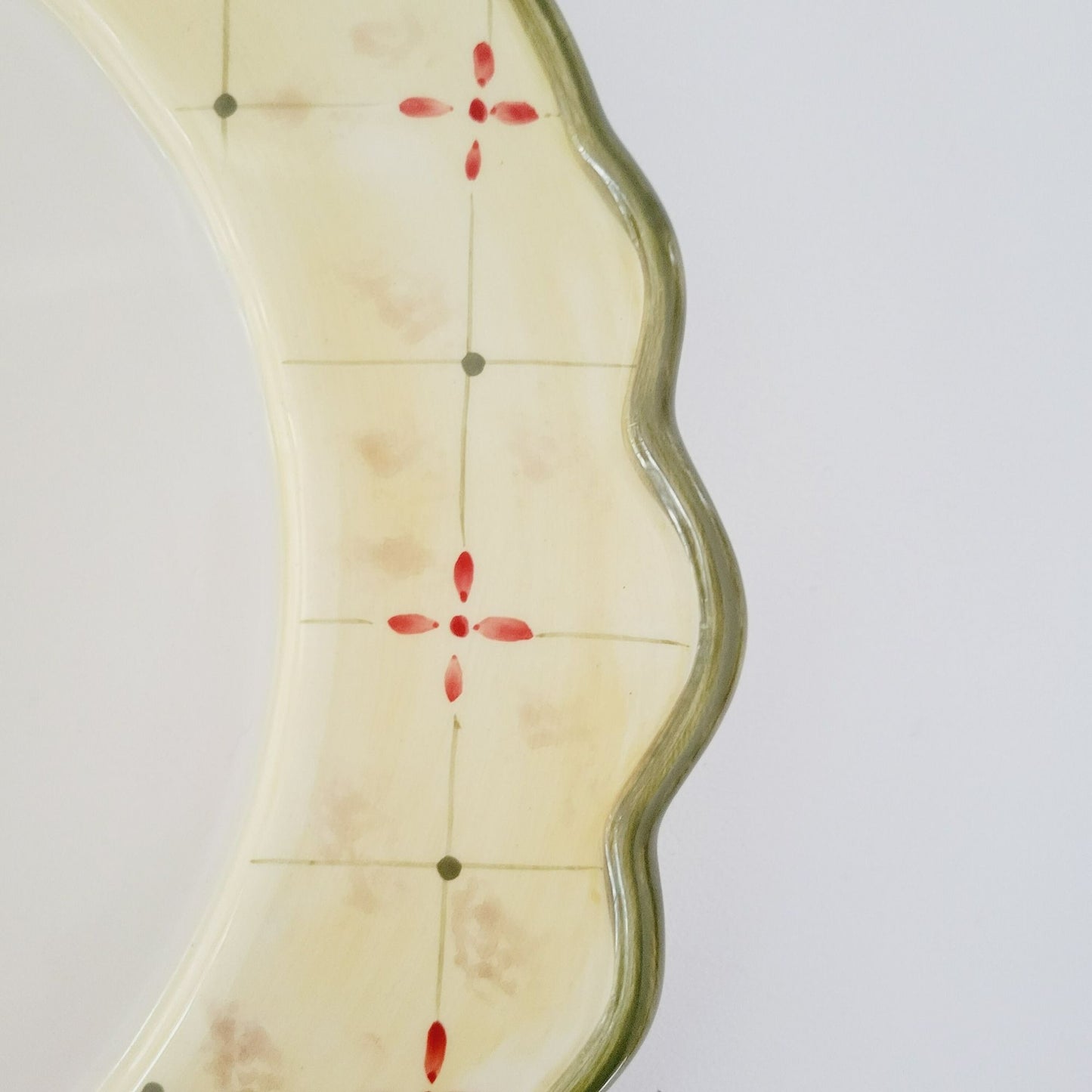 Handpainted  Floral Ceramic 12" Serving Platter