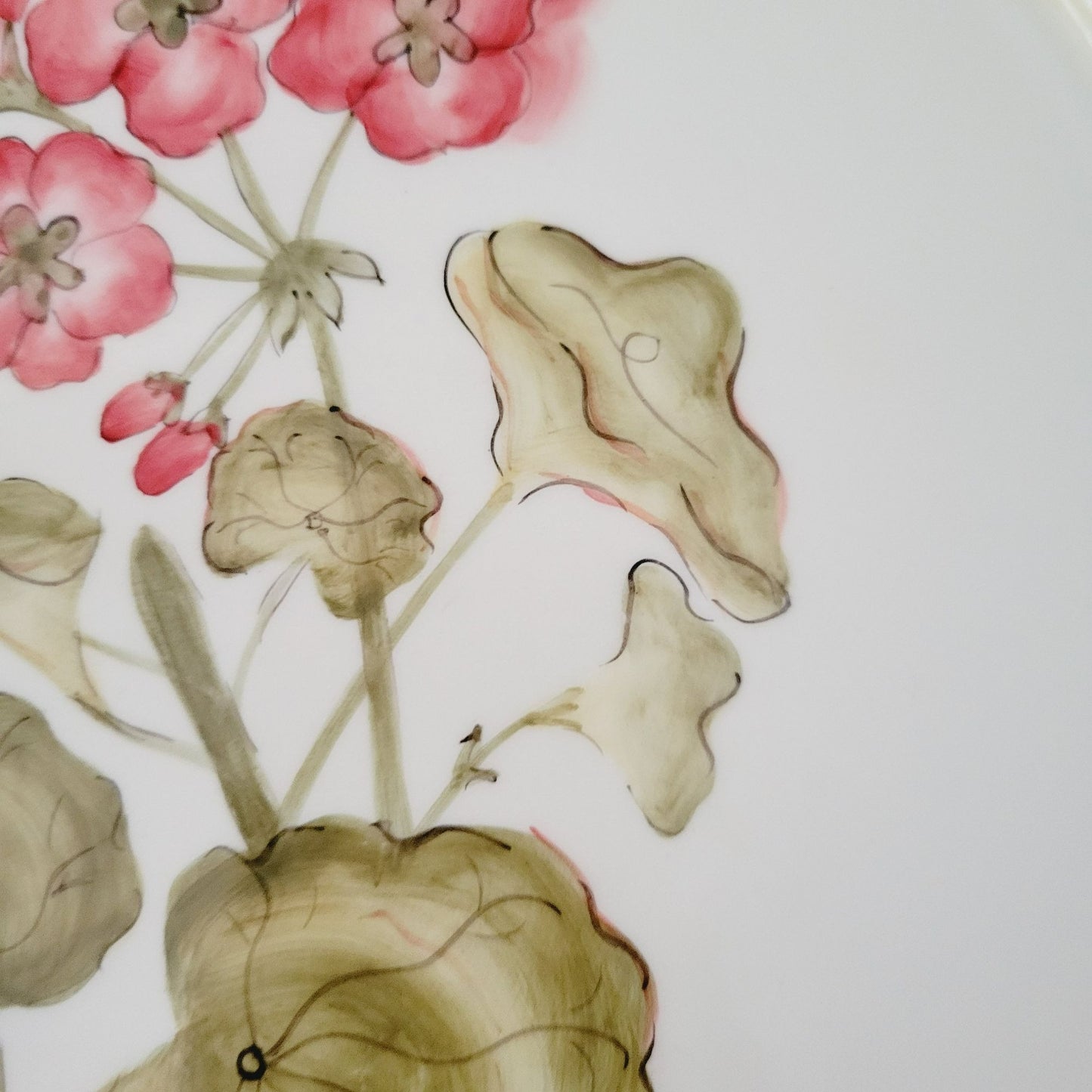 Handpainted  Floral Ceramic 12" Serving Platter