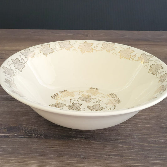Edward Knowles Gold Leaf & Grape 8" Round Serving Bowl, USA Made