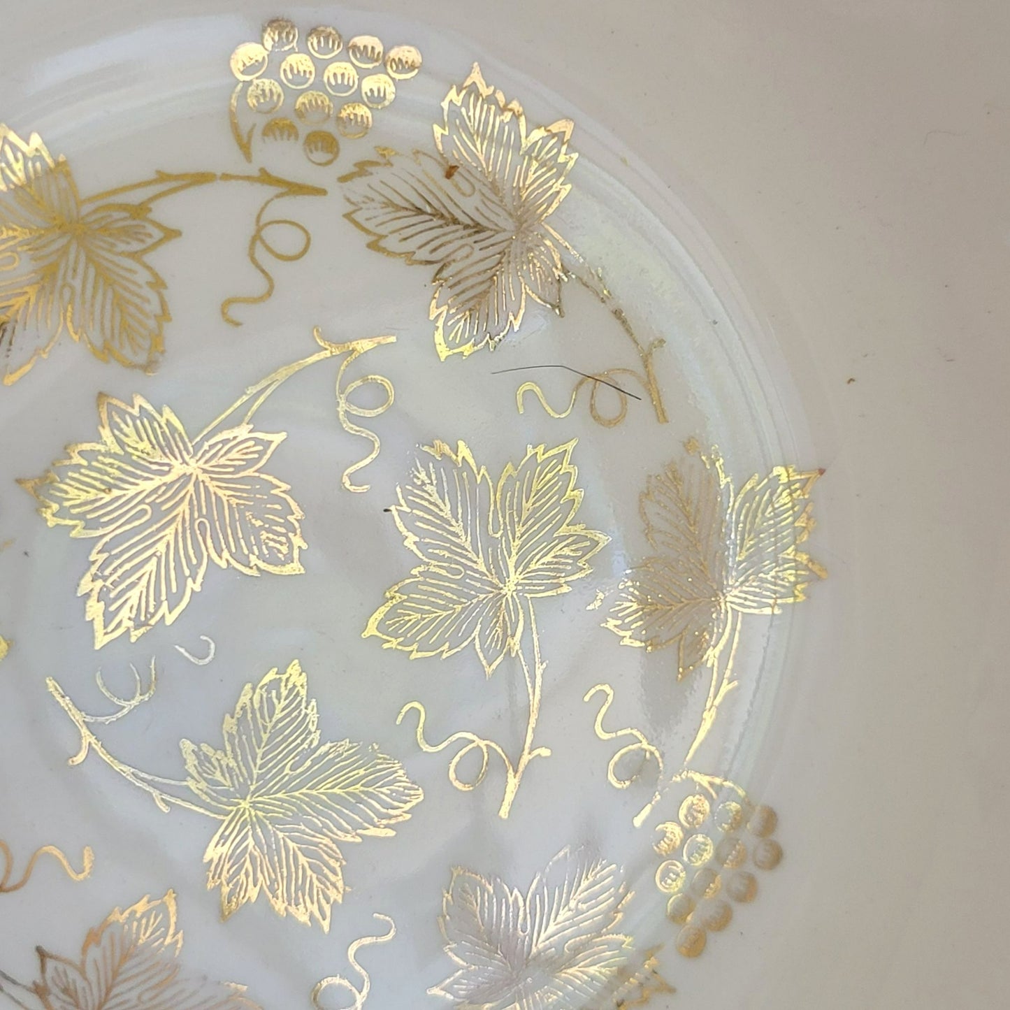 Edward Knowles Gold Leaf & Grape 8" Round Serving Bowl, USA Made