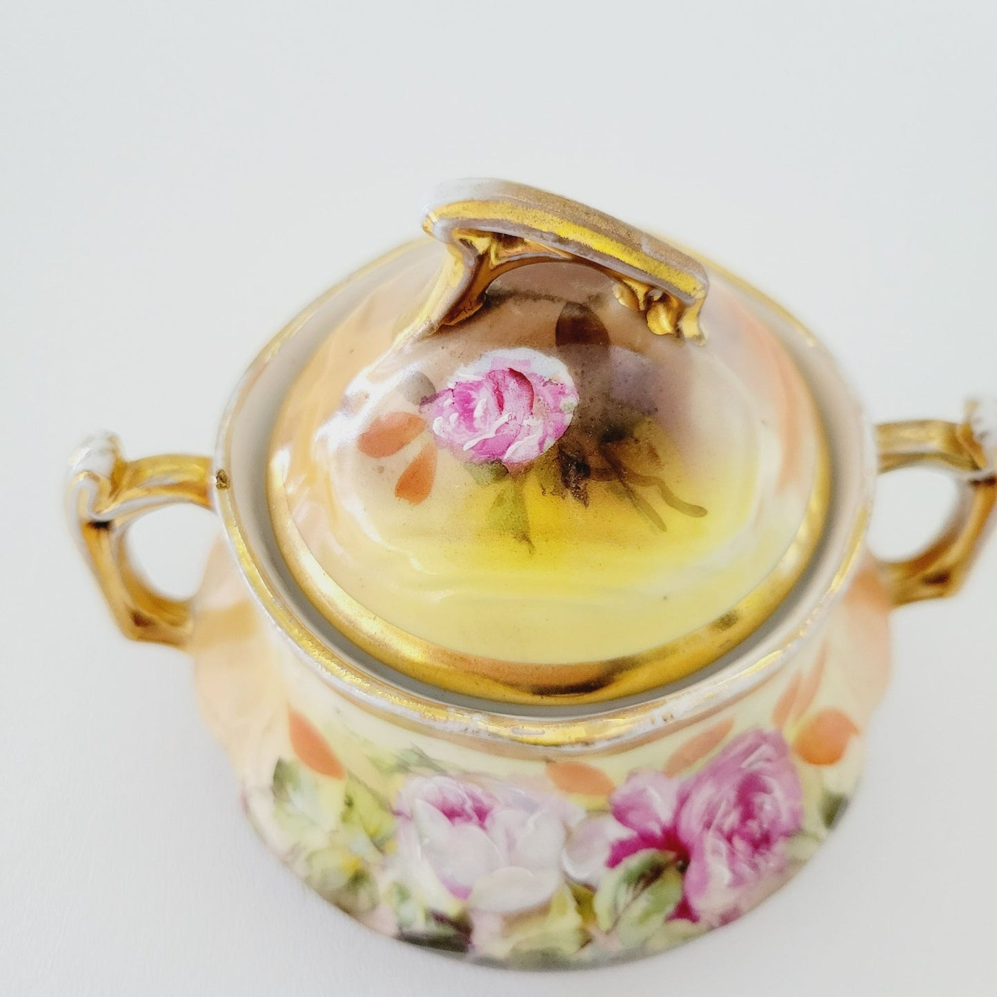 Rare Antique German Hand Painted Floral Creamer & Sugar Bowl, c.1904-1914 Oscar Schlegelmilch