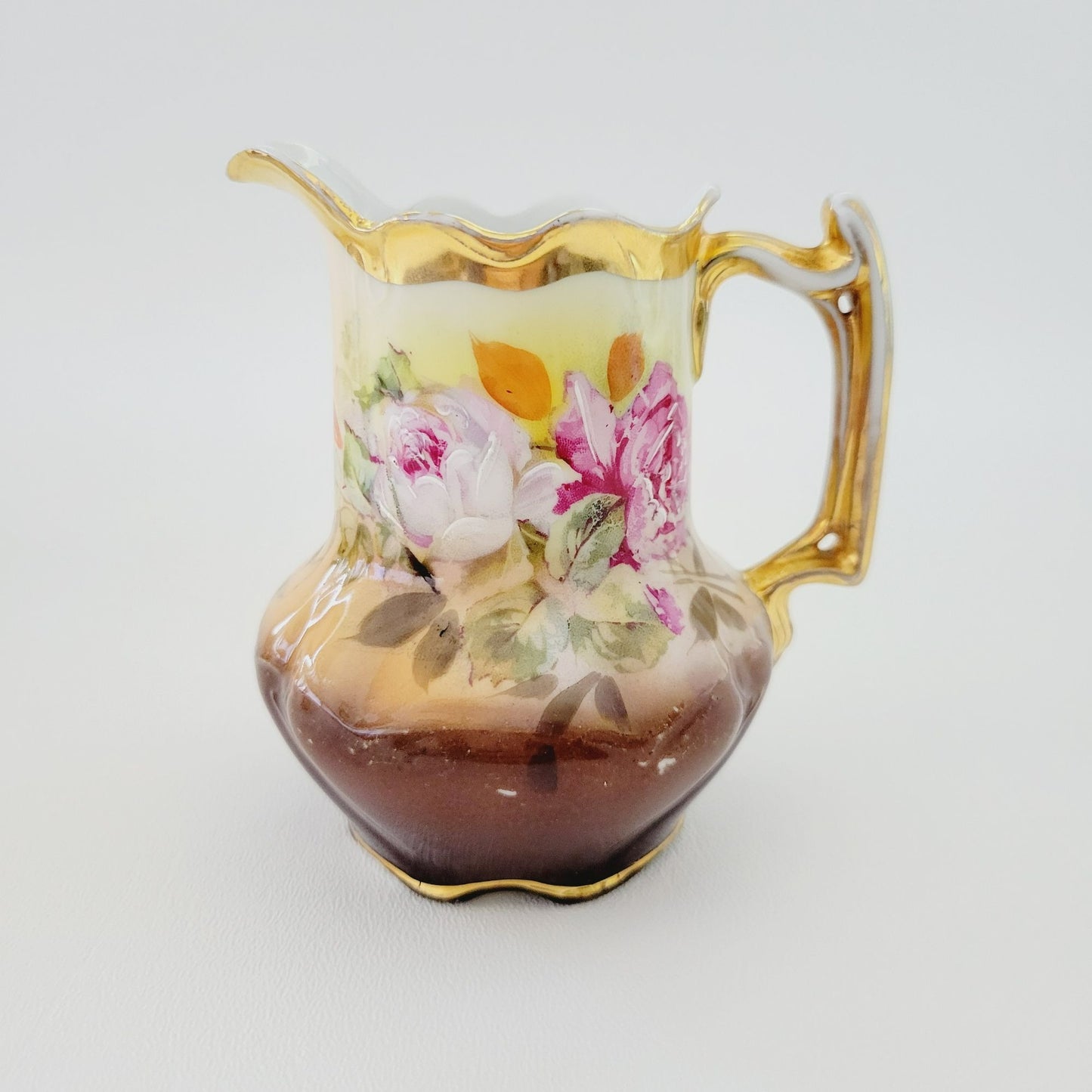 Rare Antique German Hand Painted Floral Creamer & Sugar Bowl, c.1904-1914 Oscar Schlegelmilch