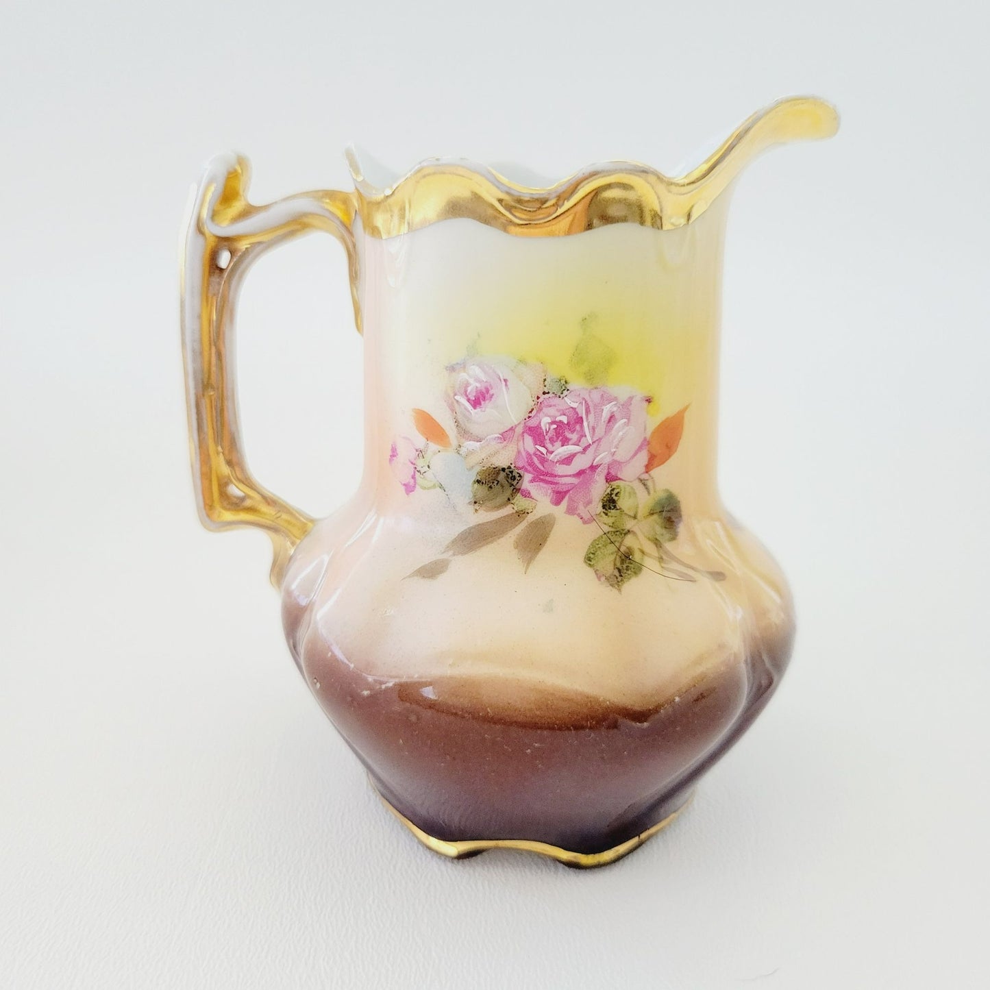 Rare Antique German Hand Painted Floral Creamer & Sugar Bowl, c.1904-1914 Oscar Schlegelmilch