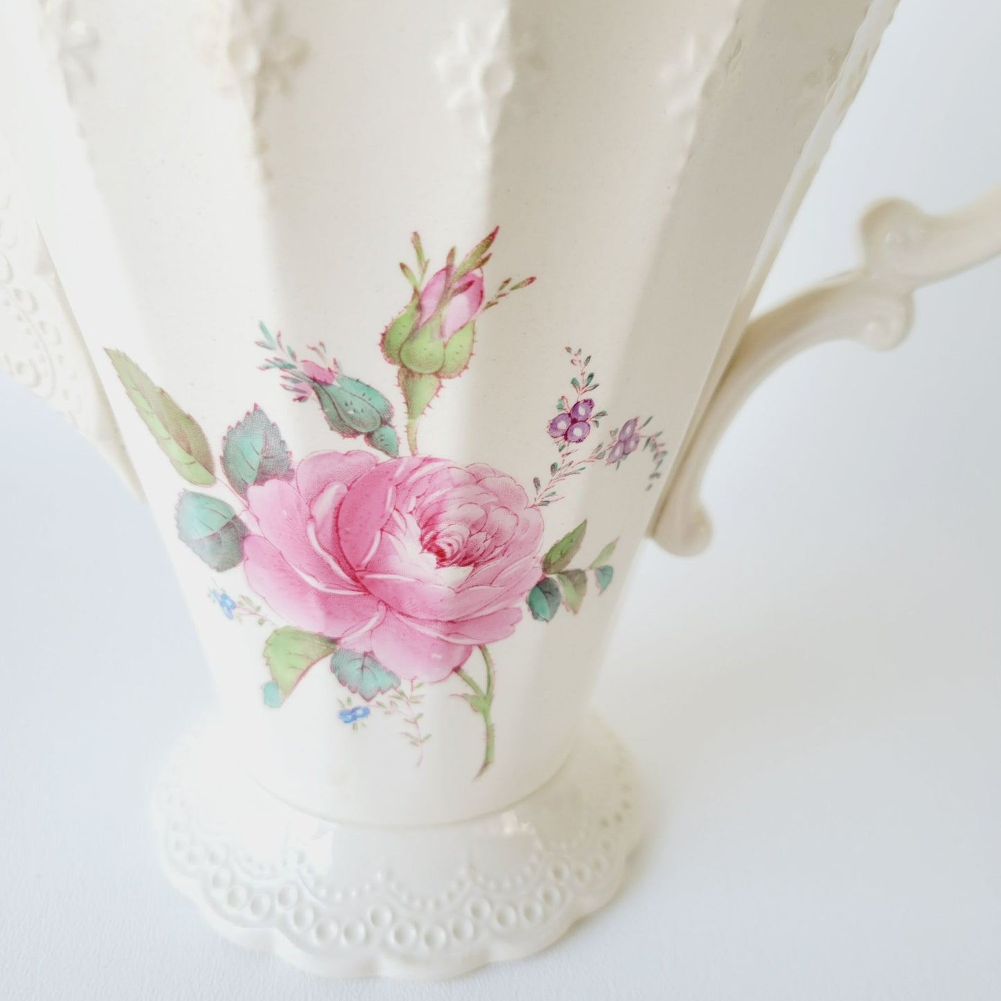Spode's Jewel Billingsley Rose Coffee Pot, Made in England