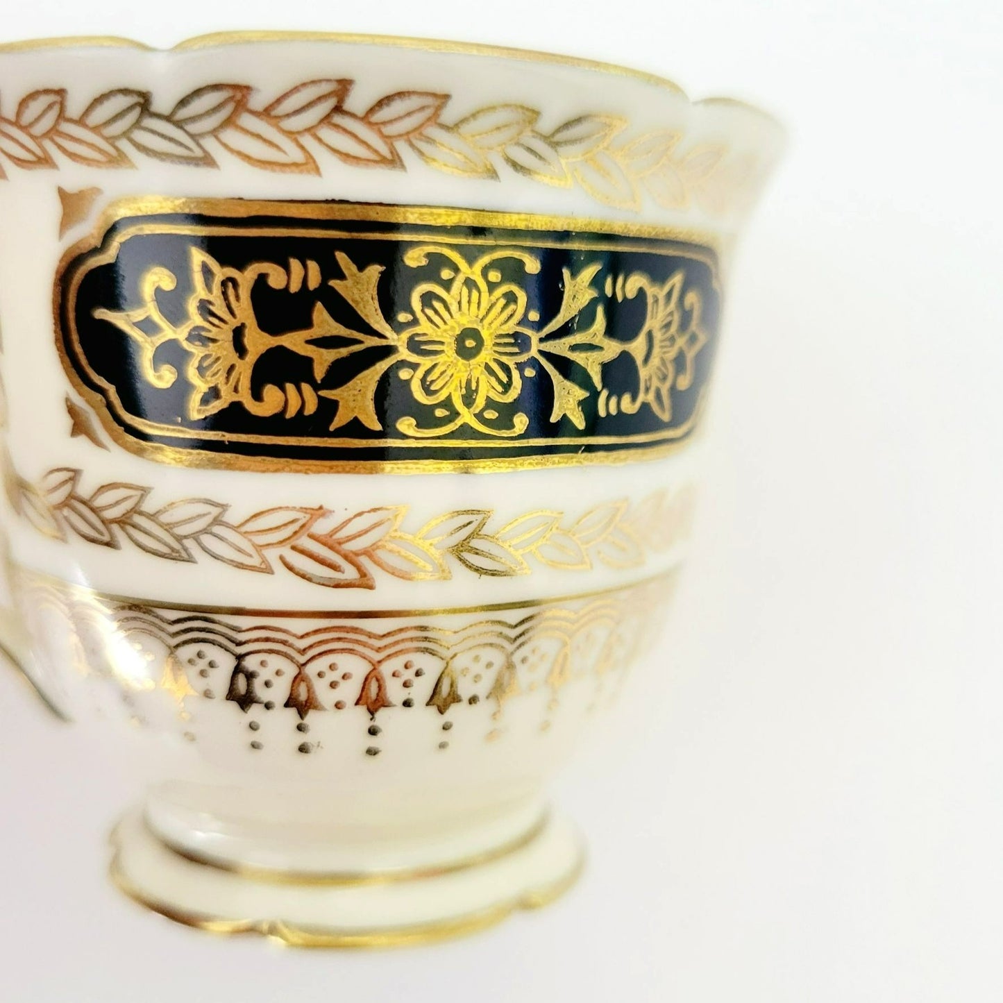 Noritake Art Nouveau Demitasse Cup & Saucer, 2 Sets, c1940s Japan