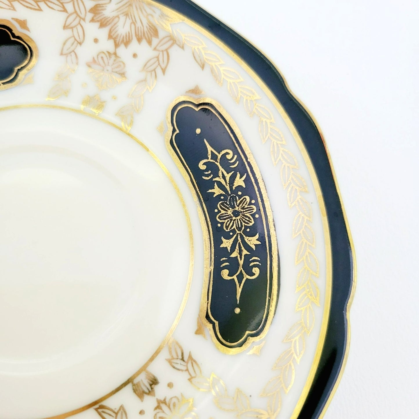 Noritake Art Nouveau Demitasse Cup & Saucer, 2 Sets, c1940s Japan