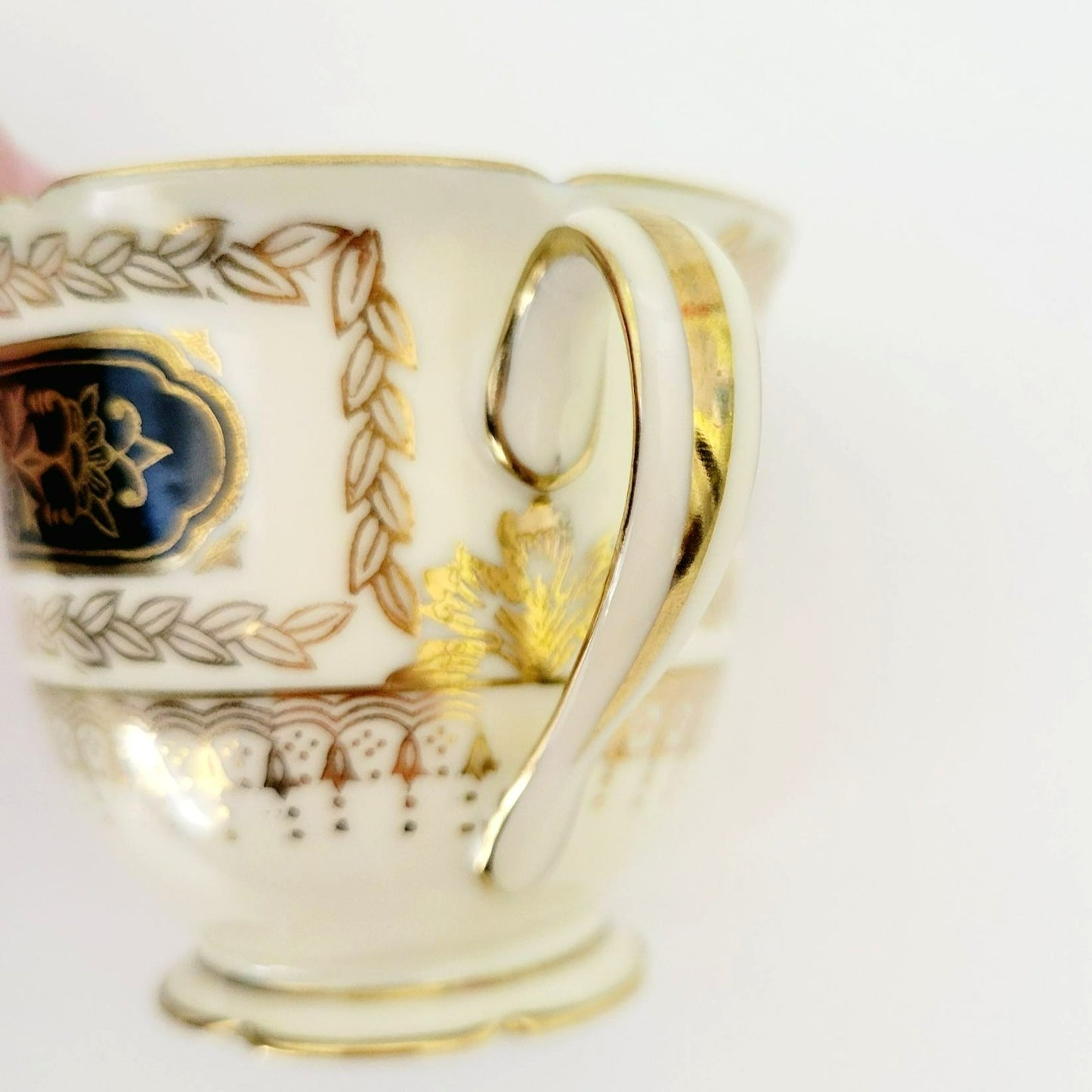 Noritake Art Nouveau Demitasse Cup & Saucer, 2 Sets, c1940s Japan