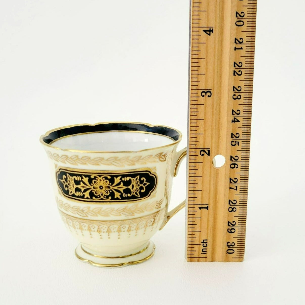 Noritake Art Nouveau Demitasse Cup & Saucer, 2 Sets, c1940s Japan