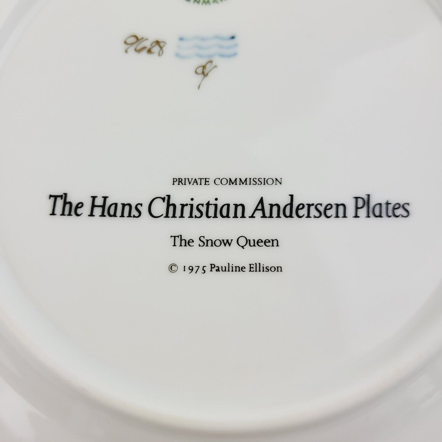 Royal Copenhagen The Snow Queen Hans Christian Andersen Fairy Tale Story Plate, Gold Trim with Etched Design, c.1975-76 Denmark