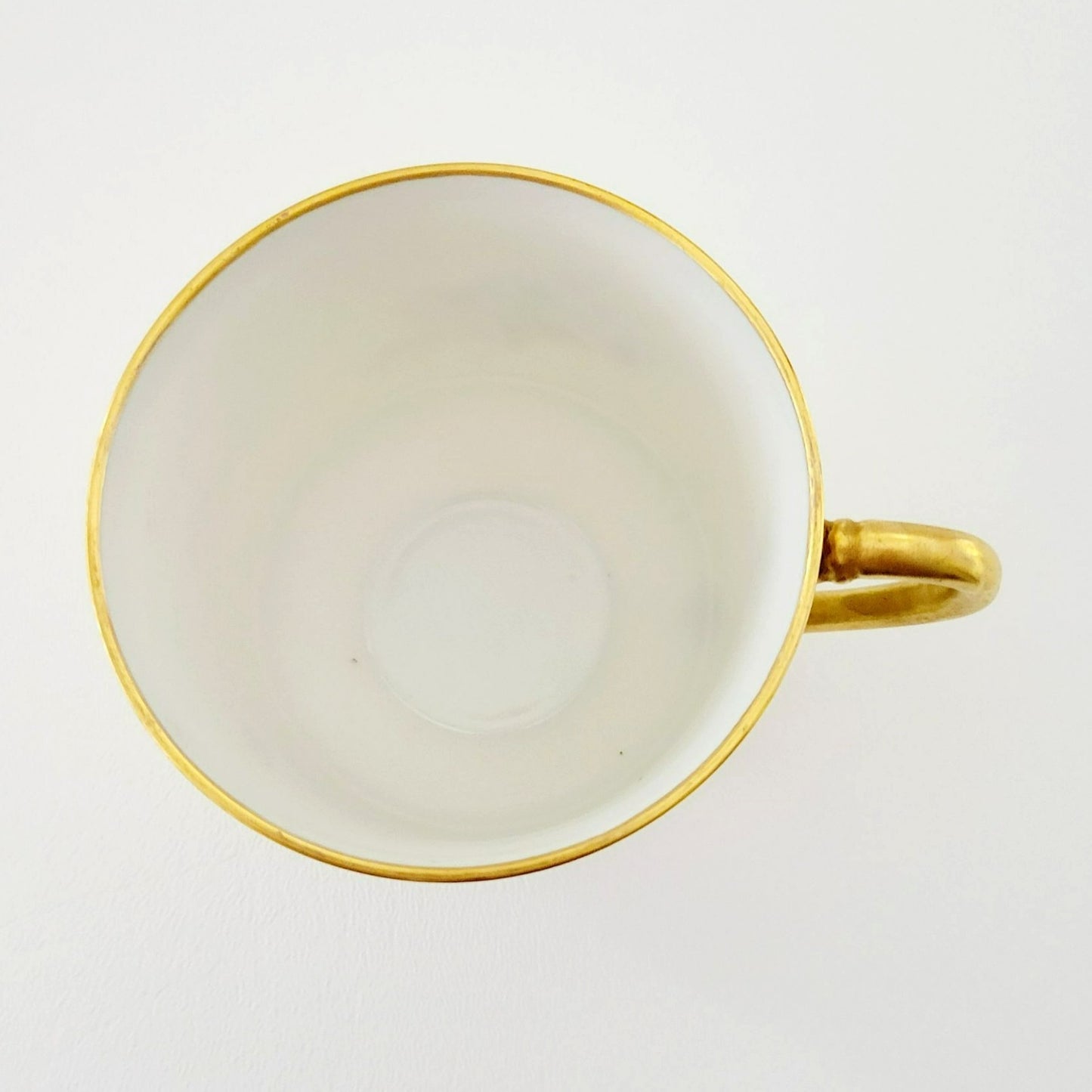 Antique Johann Haviland Waldershof Floral Demitasse Cup & Saucer, Heavy Gold Trim, Hand Painted Pink and Blue Floral, c.1907-24 Germany