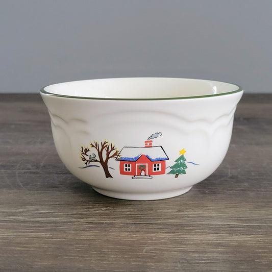 Pfaltzgraff Snow Village Dessert Berry Bowl, c.1990s USA