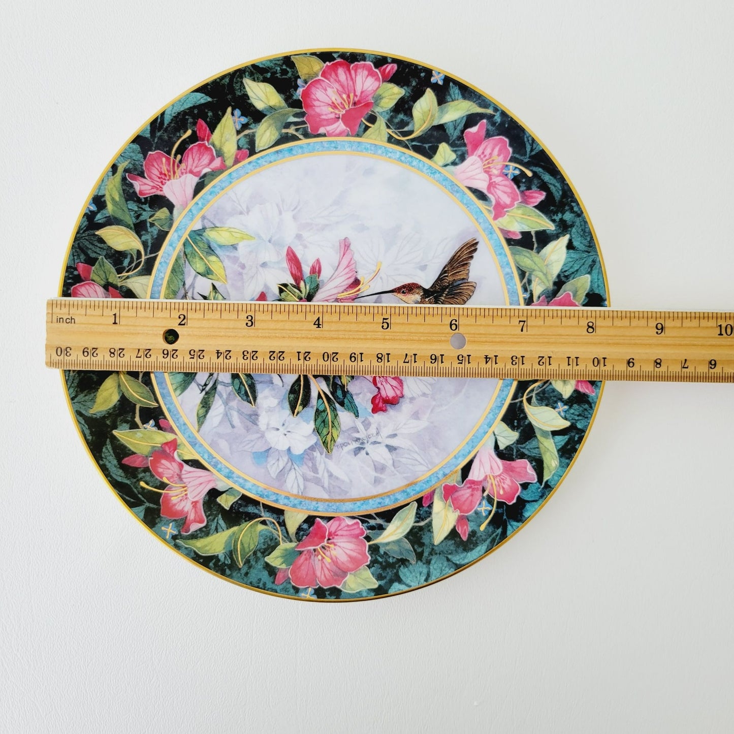 Vintage Royal Doulton Ruby Topaz Hummingbird Plate, Franklin Mint Heirloom Limited Edition