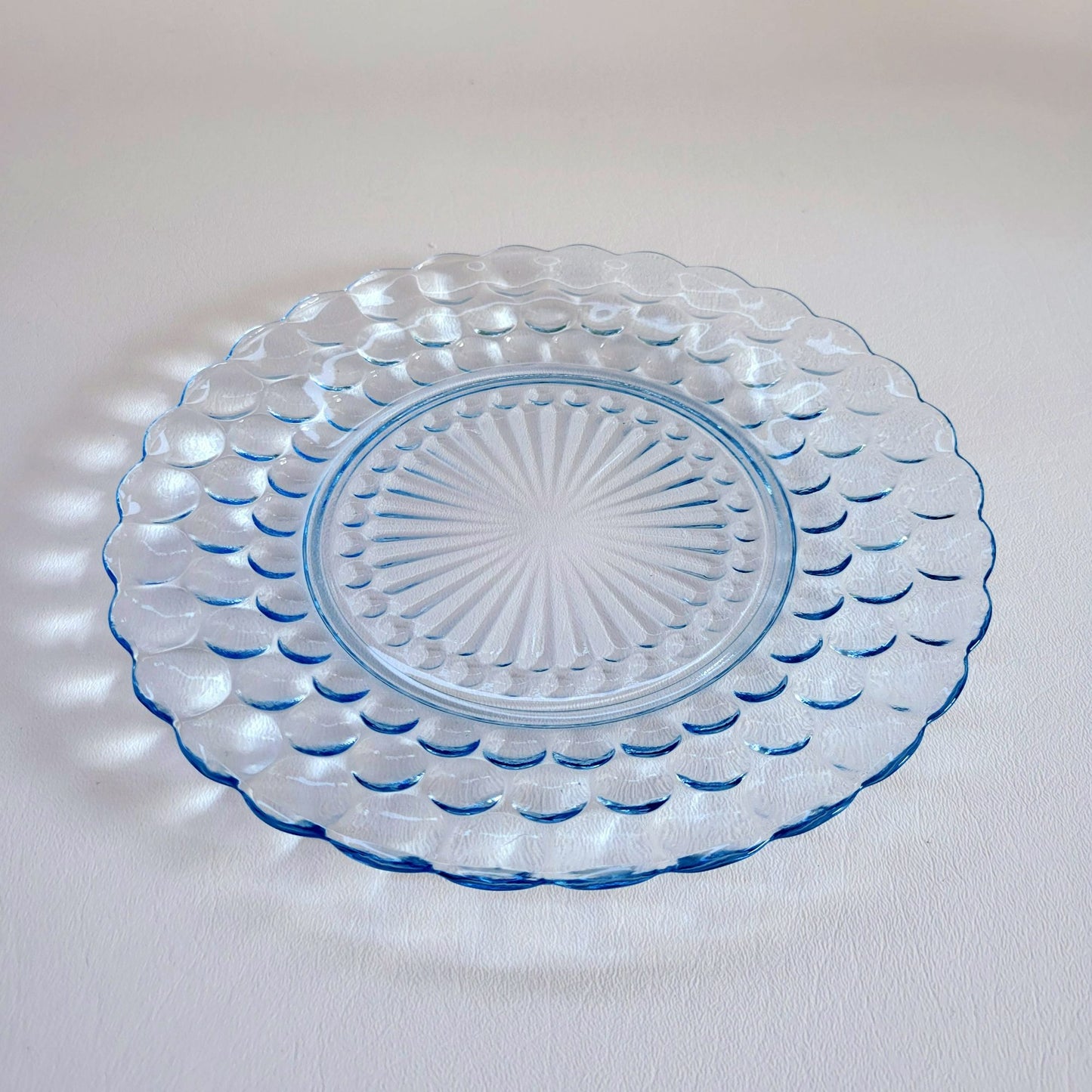 Anchor Hocking Bubble Blue Dinner Plate Set of 2, c.1942-48 USA