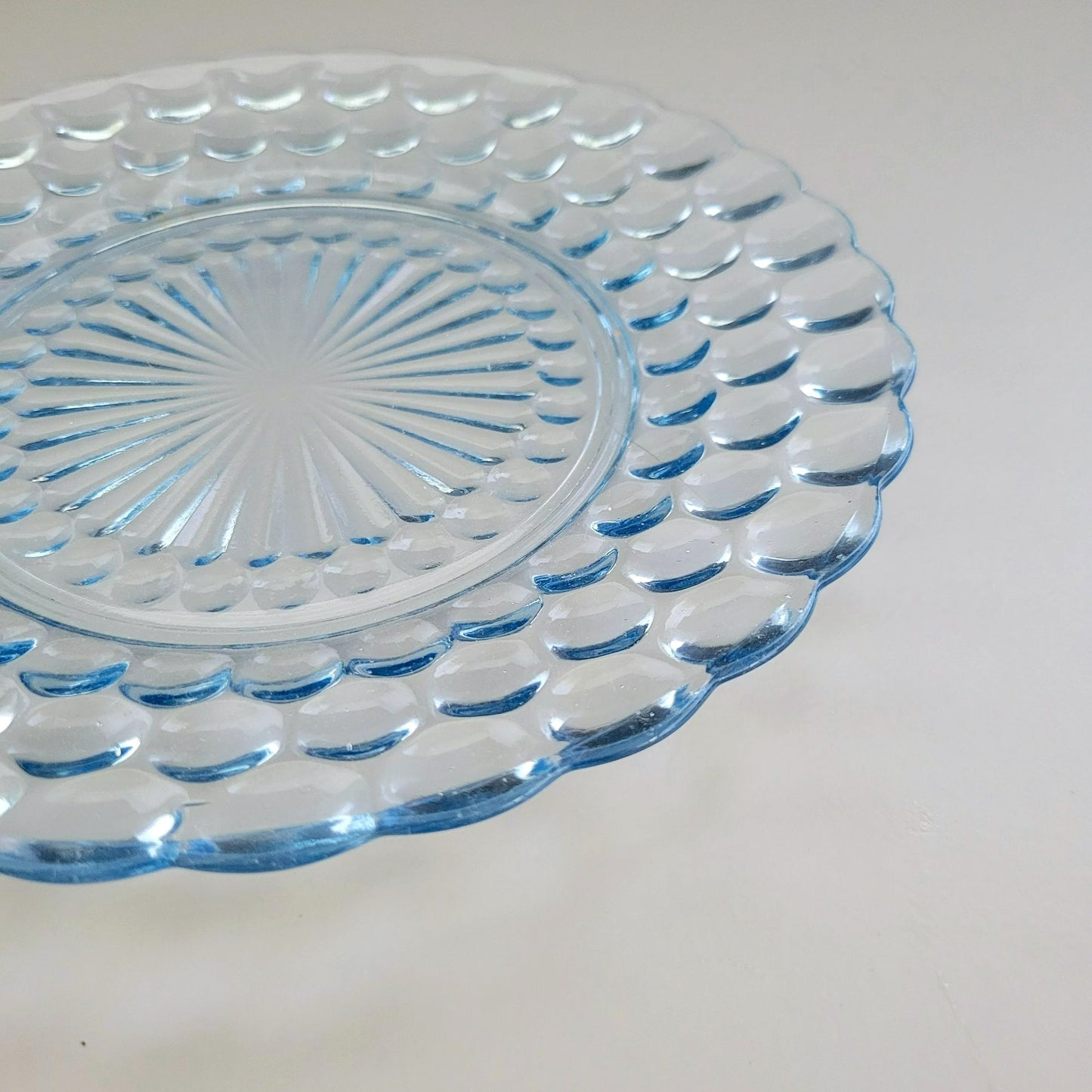 Anchor Hocking Bubble Blue Dinner Plate Set of 2, c.1942-48 USA